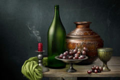 Still Life with Grapes and Copper Vessel